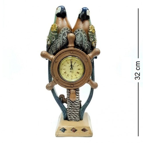 F-PK11196  (1-8) Часы с попугаями 15*10*32см