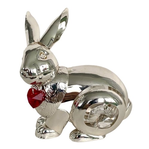 Swarovski 86 Фигурка Кролик посеребренный с красным сердечком