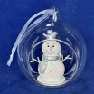 Новогодний стеклянный шар со снеговиком, 8*7*9см, (KEN78350 (3-72))