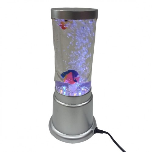 Лампа аквариум с рыбками  A15  (24) 39см, d=8см, с LED подсветкой